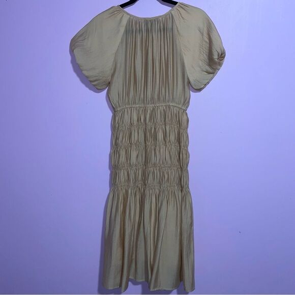 Modern Citizen Smocked Midi Dress Sage Women Size S Minimalist Cottage Prairie - Picture 8 of 11
